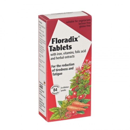 Floradix 铁元片剂孕妇哺乳期成人补铁英国版红铁 84粒  