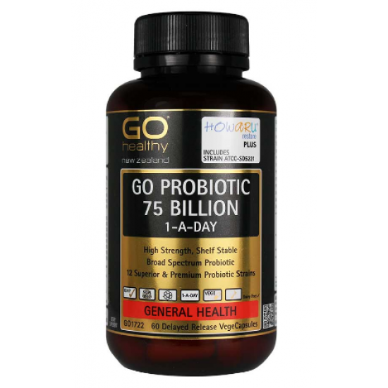 Go Healthy GO PROBIOTIC 75 BILLION 高之源益生菌750亿有益菌 6个月以上适用 孕妇可用 保护肠胃 强化免疫 60粒 
