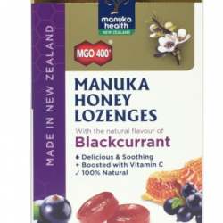 Manuka Health Lozenges蜜纽康MGO 400 麦卢卡蜂蜜润喉糖黑加仑味 15粒 