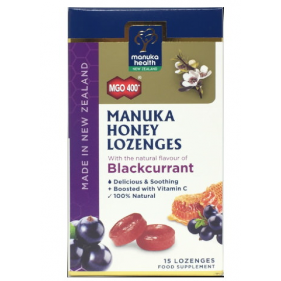 Manuka Health Blackcurrant Lozenges MGO400 15s