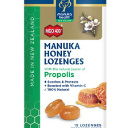 Manuka Health Propolis Lozenges 400 蜜纽康MGO 400 麦卢卡蜂蜜润喉糖蜂胶 15粒 