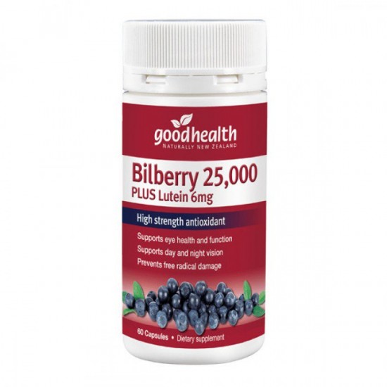 Good Health Bilberry 25,000 + Lutein 6mg 好健康新西兰进口蓝莓叶黄素胶囊 60粒 