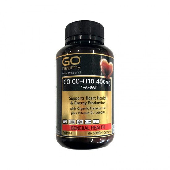 Go Healthy GO CO-Q10 400mg 1-A-DAY 高之源 高含量 辅酶Q10 400mg 60粒 保护心脏 延年益寿