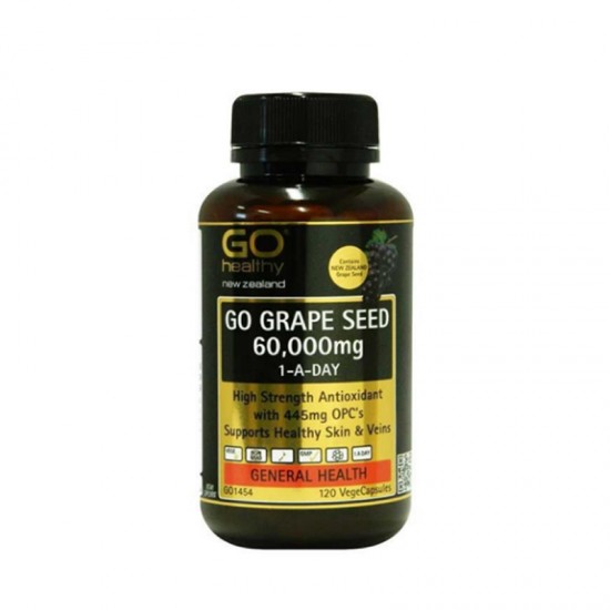 GO Healthy GO GRAPE SEED 1-A-DAY 高之源 葡萄籽胶囊精华 60000mg 120粒 抗氧化