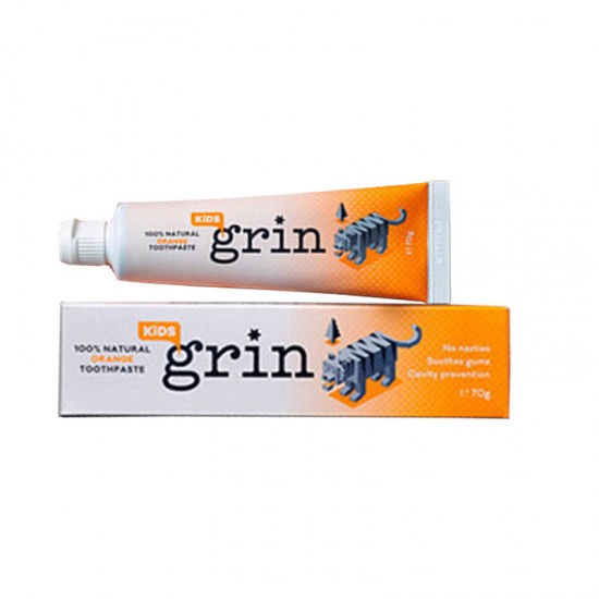 Grin Kids Natural Toothpaste 纯天然有机儿童牙膏香橙味 70g  【黄色香橙味】